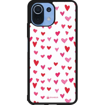 Coque Xiaomi Mi 11 Lite 5G - Silicone rigide noir Valentine 2022 Many pink hearts