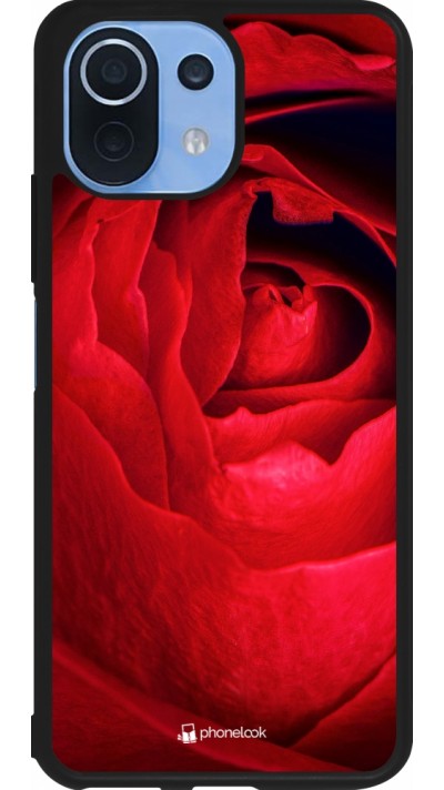 Coque Xiaomi Mi 11 Lite 5G - Silicone rigide noir Valentine 2022 Rose