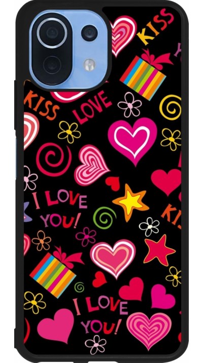 Coque Xiaomi Mi 11 Lite 5G - Silicone rigide noir Valentine 2023 love symbols