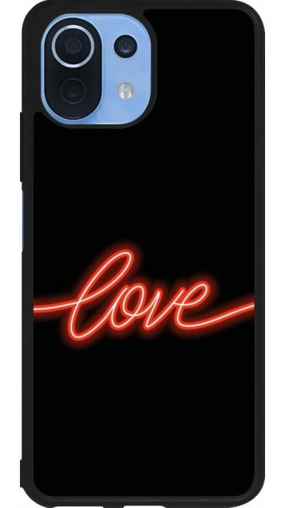 Coque Xiaomi Mi 11 Lite 5G - Silicone rigide noir Valentine 2023 neon love