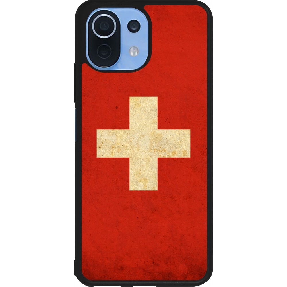 Xiaomi Mi 11 Lite 5G Case Hülle - Silikon schwarz Vintage Flag SWISS