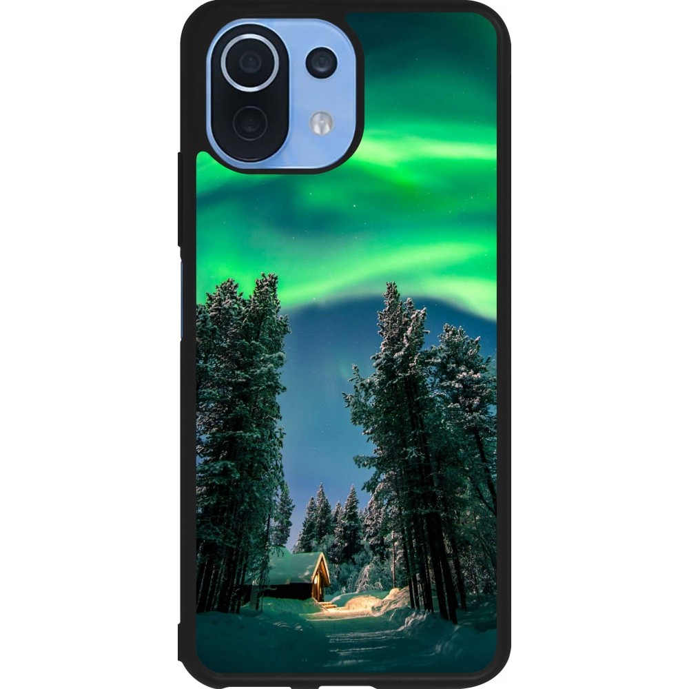 Coque Xiaomi Mi 11 Lite 5G - Silicone rigide noir Winter 22 Northern Lights