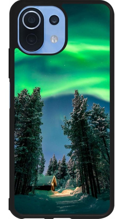 Coque Xiaomi Mi 11 Lite 5G - Silicone rigide noir Winter 22 Northern Lights