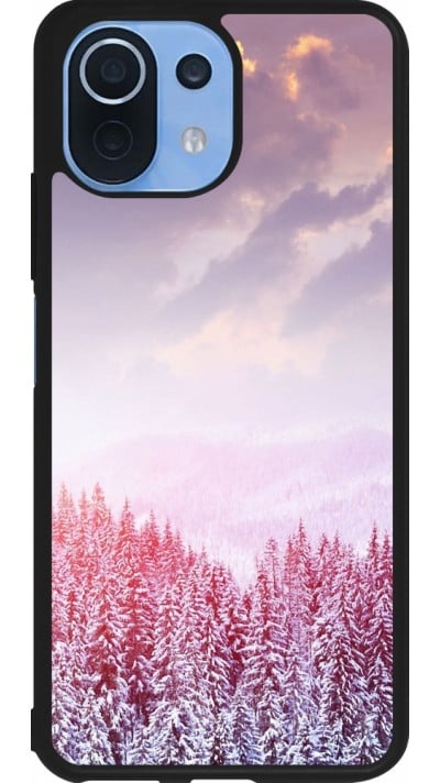 Coque Xiaomi Mi 11 Lite 5G - Silicone rigide noir Winter 22 Pink Forest