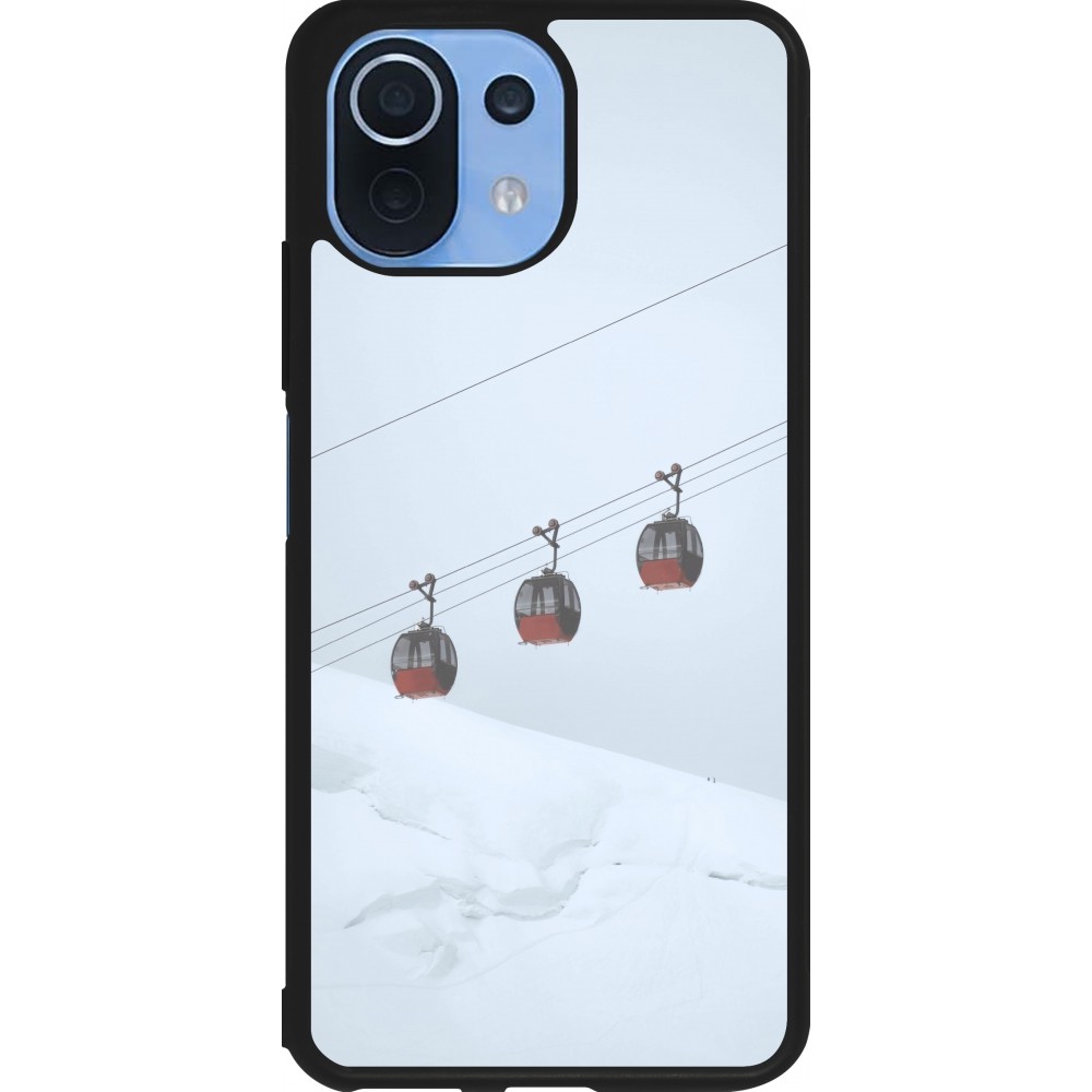 Coque Xiaomi Mi 11 Lite 5G - Silicone rigide noir Winter 22 ski lift