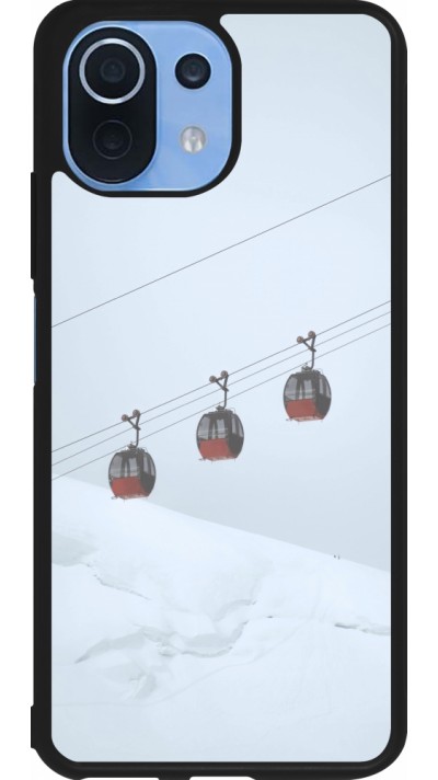 Coque Xiaomi Mi 11 Lite 5G - Silicone rigide noir Winter 22 ski lift