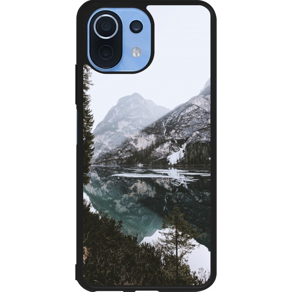 Coque Xiaomi Mi 11 Lite 5G - Silicone rigide noir Winter 22 snowy mountain and lake