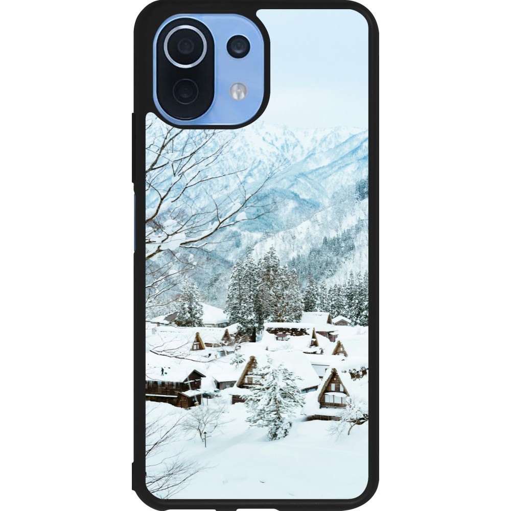 Coque Xiaomi Mi 11 Lite 5G - Silicone rigide noir Winter 25 Winter snowy landscape