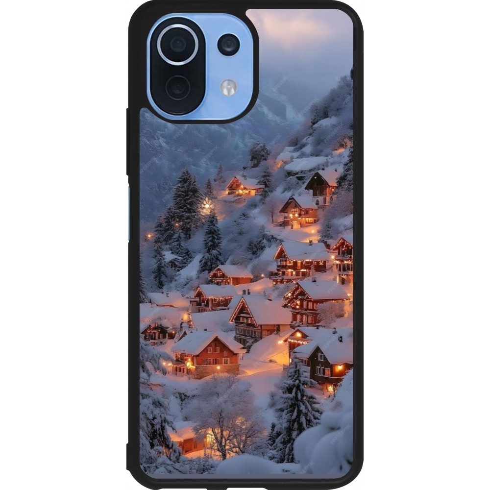 Coque Xiaomi Mi 11 Lite 5G - Silicone rigide noir Winter 25 Winter snowy village