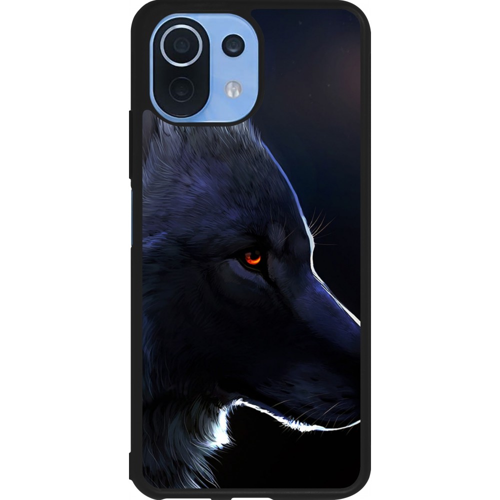 Coque Xiaomi Mi 11 Lite 5G - Silicone rigide noir Wolf Shape