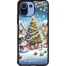 Coque Xiaomi Mi 11 Lite 5G - Silicone rigide noir Noël 2023 bonhomme de neige et sapin