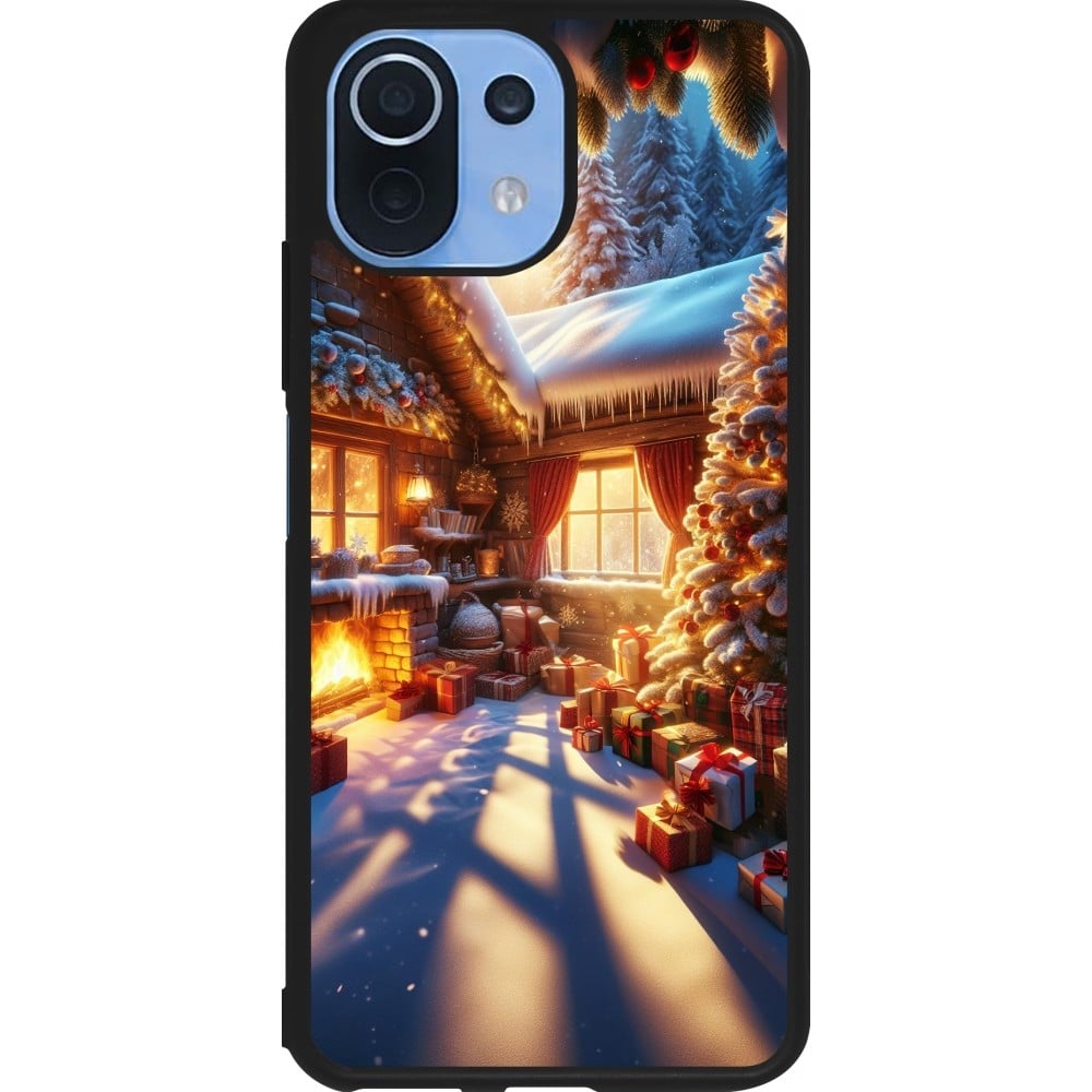 Xiaomi Mi 11 Lite 5G Case Hülle - Silikon schwarz Weihnachten Chalet Feerie