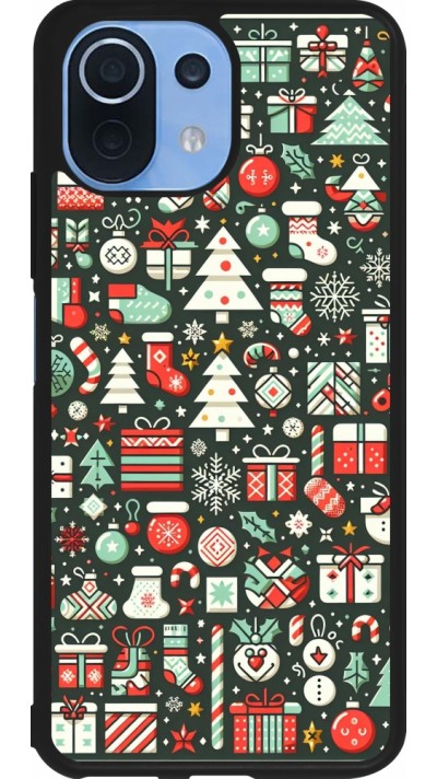 Xiaomi Mi 11 Lite 5G Case Hülle - Silikon schwarz Weihnachten 2023 Flachmuster