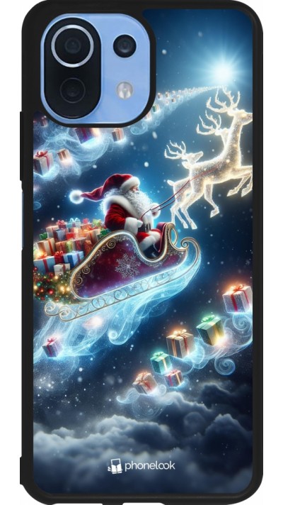 Coque Xiaomi Mi 11 Lite 5G - Silicone rigide noir Noël 2023 Père Noël enchanté