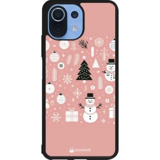 Xiaomi Mi 11 Lite 5G Case Hülle - Silikon schwarz Weihnachten 2024 Rose Schneemann Weihnachten