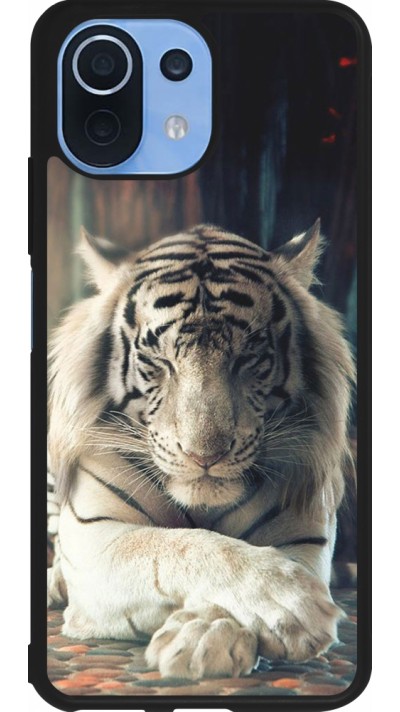 Coque Xiaomi Mi 11 Lite 5G - Silicone rigide noir Zen Tiger