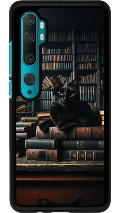 Xiaomi Mi Note 10 / Note 10 Pro Case Hülle - Katze Bücher dunkel