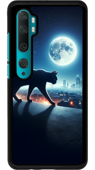 Coque Xiaomi Mi Note 10 / Note 10 Pro - Chat noir sous la pleine lune