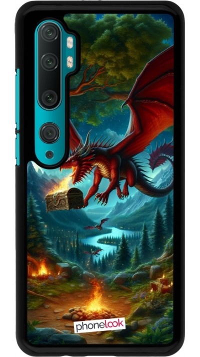 Xiaomi Mi Note 10 / Note 10 Pro Case Hülle - Drache Fliegend Wald Schatz