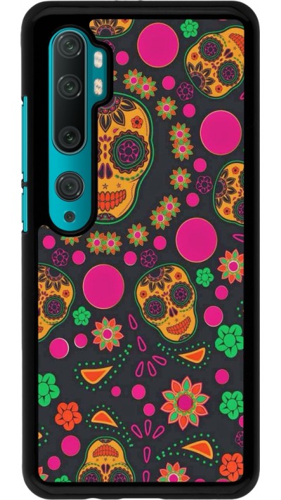 Xiaomi Mi Note 10 / Note 10 Pro Case Hülle - Halloween 22 colorful mexican skulls