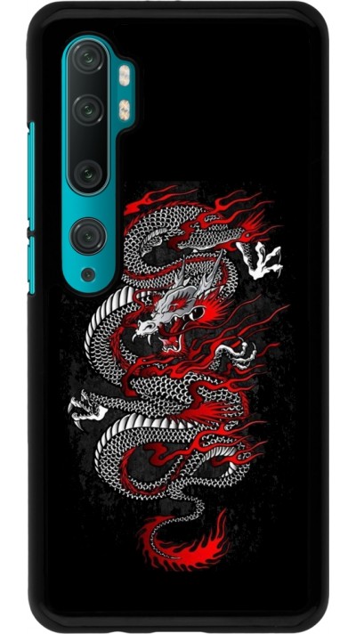 Xiaomi Mi Note 10 / Note 10 Pro Case Hülle - Japanese style Dragon Tattoo Red Black