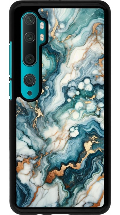 Coque Xiaomi Mi Note 10 / Note 10 Pro - Marbre Vert Bleu Doré