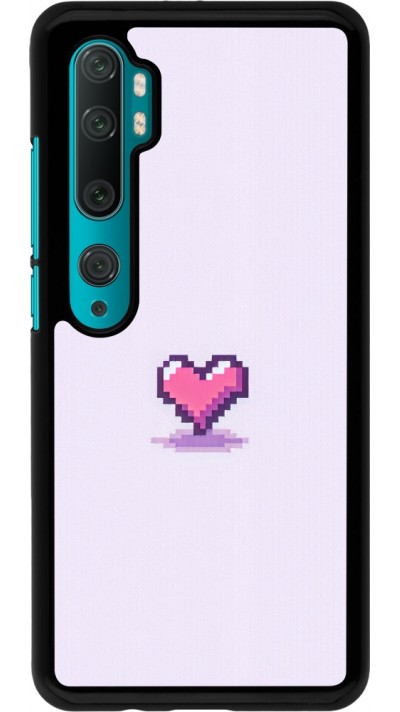 Xiaomi Mi Note 10 / Note 10 Pro Case Hülle - Pixel Herz Hellviolett
