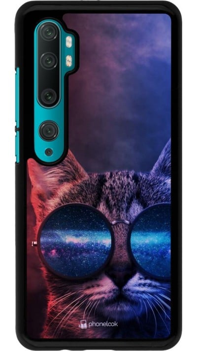 Coque Xiaomi Mi Note 10 / Note 10 Pro - Red Blue Cat Glasses