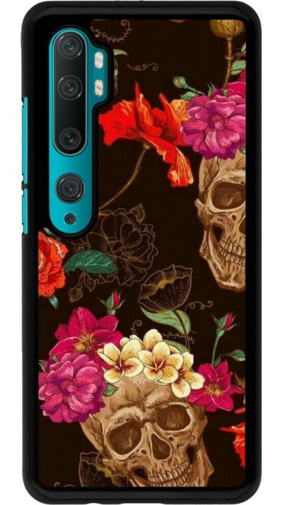 Hülle Xiaomi Mi Note 10 / Note 10 Pro - Skulls and flowers