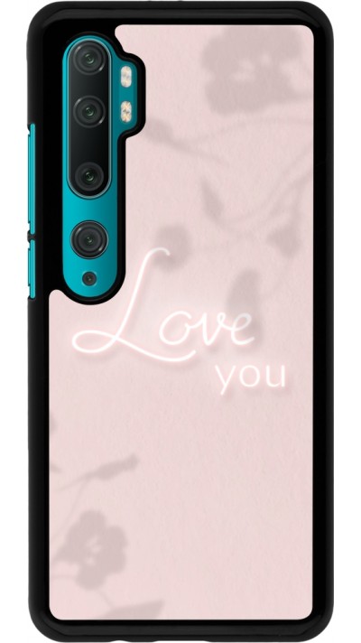 Coque Xiaomi Mi Note 10 / Note 10 Pro - Valentine 2023 love you neon flowers shadows