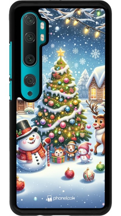 Coque Xiaomi Mi Note 10 / Note 10 Pro - Noël 2023 bonhomme de neige et sapin