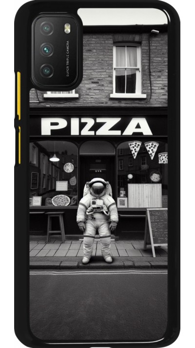 Xiaomi Poco M3 Case Hülle - Astronaut vor einer Pizzeria