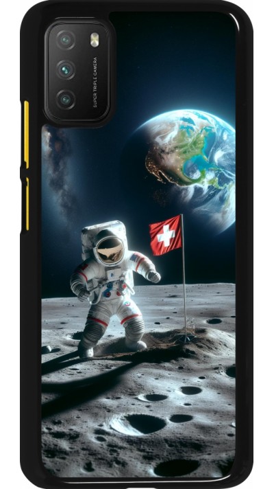 Xiaomi Poco M3 Case Hülle - Astro Schweiz auf dem Mond