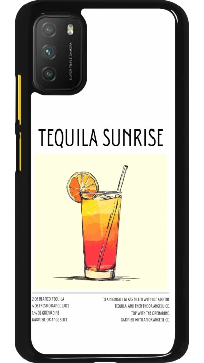 Xiaomi Poco M3 Case Hülle - Cocktail Rezept Tequila Sunrise