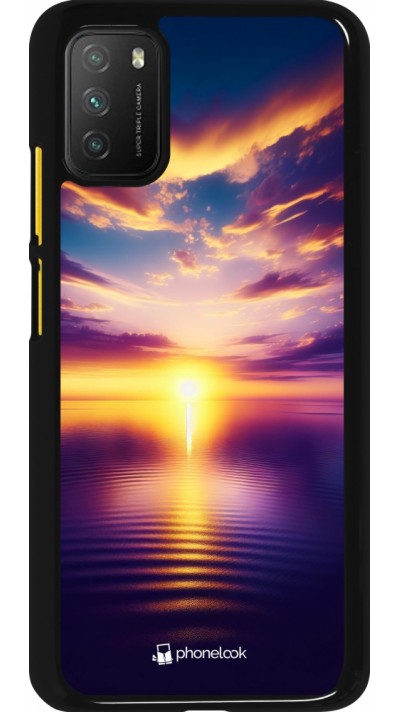 Coque Xiaomi Poco M3 - Coucher soleil jaune violet