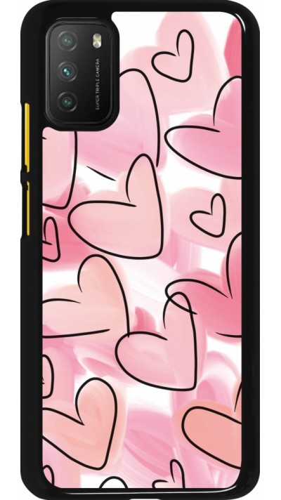 Coque Xiaomi Poco M3 - Easter 2023 pink hearts