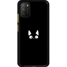 Coque Xiaomi Poco M3 - Funny cat on black