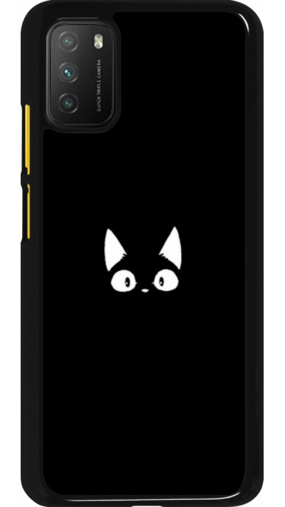 Coque Xiaomi Poco M3 - Funny cat on black