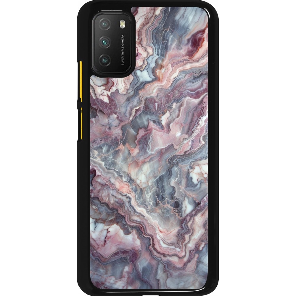 Xiaomi Poco M3 Case Hülle - Violetter silberner Marmor