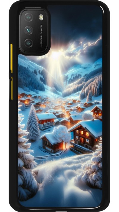 Xiaomi Poco M3 Case Hülle - Berg Schnee Licht