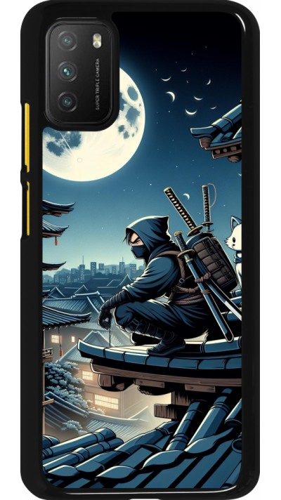 Xiaomi Poco M3 Case Hülle - Ninja unter dem Mond