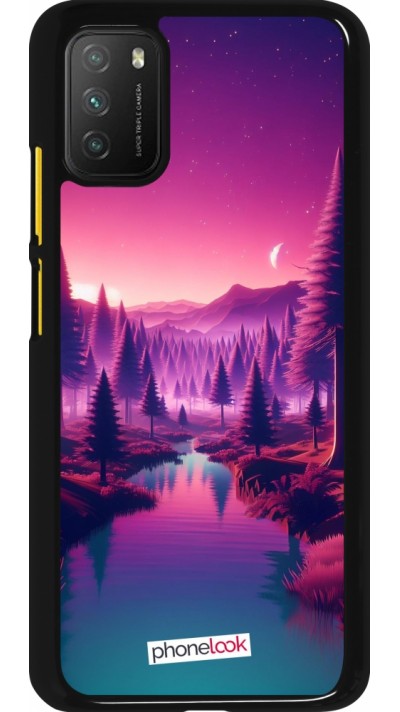 Xiaomi Poco M3 Case Hülle - Lila-rosa Landschaft