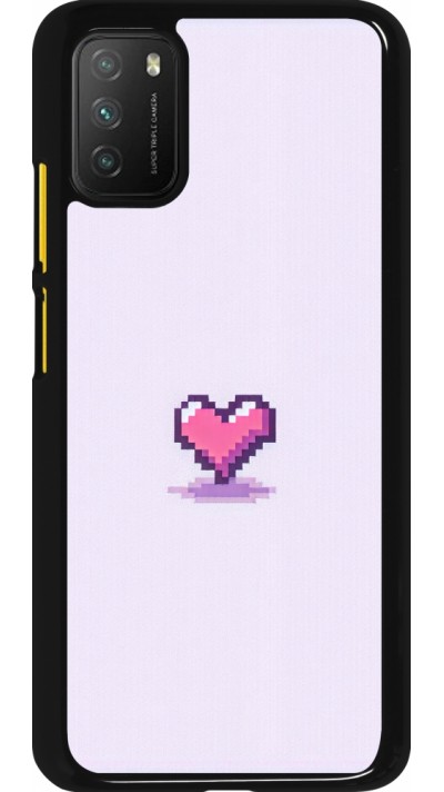 Xiaomi Poco M3 Case Hülle - Pixel Herz Hellviolett