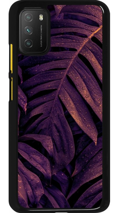 Xiaomi Poco M3 Case Hülle - Purple Light Leaves