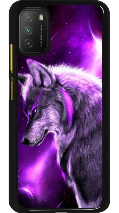 Coque Xiaomi Poco M3 - Purple Sky Wolf