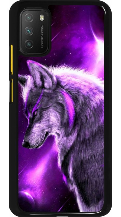 Xiaomi Poco M3 Case Hülle - Purple Sky Wolf