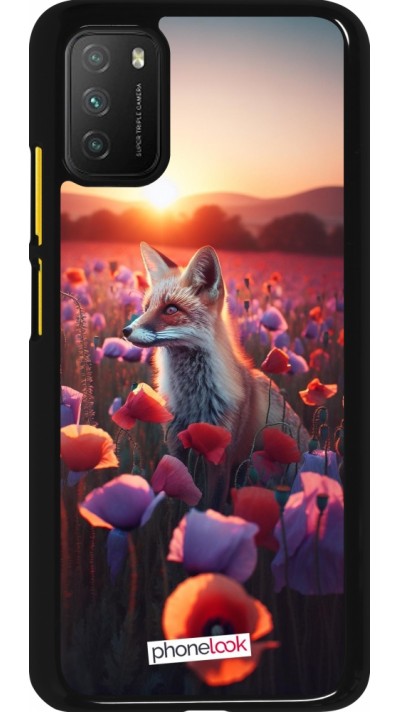 Xiaomi Poco M3 Case Hülle - Purpurroter Fuchs bei Dammerung