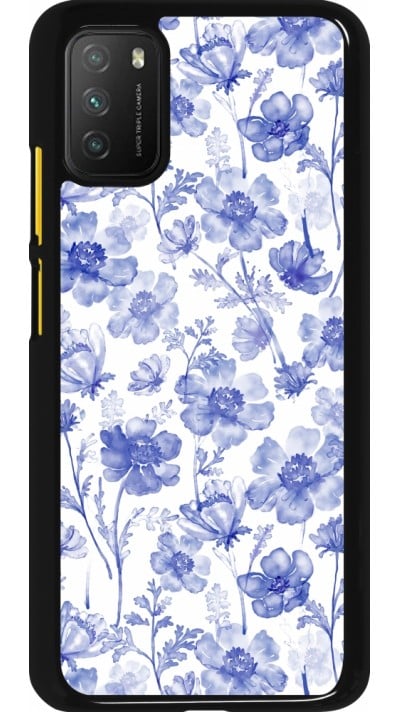 Coque Xiaomi Poco M3 - Spring 23 watercolor blue flowers
