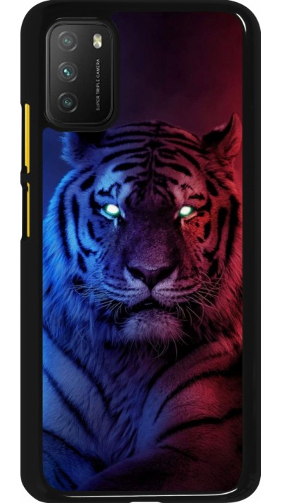 Coque Xiaomi Poco M3 - Tiger Blue Red