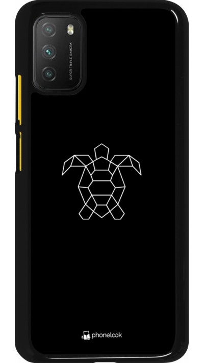 Coque Xiaomi Poco M3 - Turtles lines on black